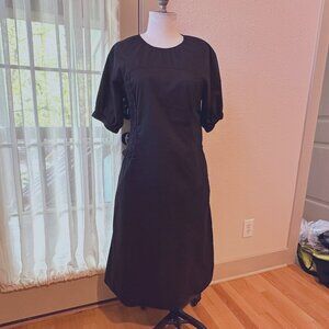 COS Asymetric Smocked Midi Dress